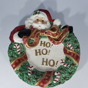 Fitz and Floyd Christmas Classic Santa Canape Plate